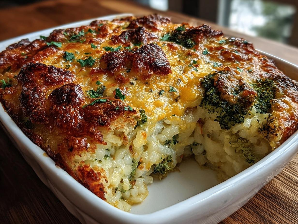 Cheesy Broccoli Rice Casserole: 15 Min Prep - Cheesy Broccoli Rice Casserole - additional detail