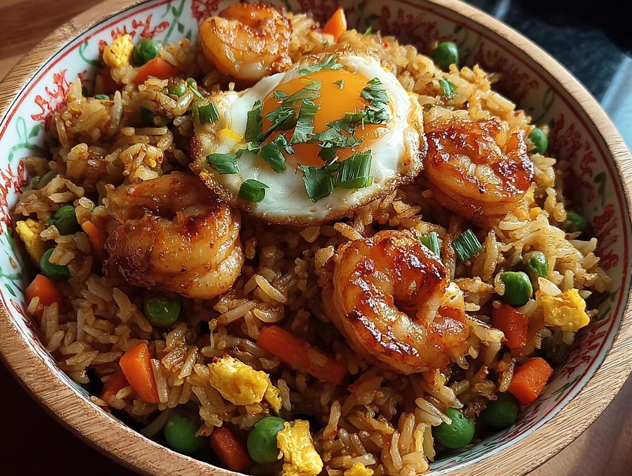 Amazing Colorful Shrimp Fried Rice in Under 30 Mins - Colorful Shrimp Fried Rice - main visual representation
