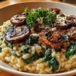 Creamy Mushroom Spinach Risotto