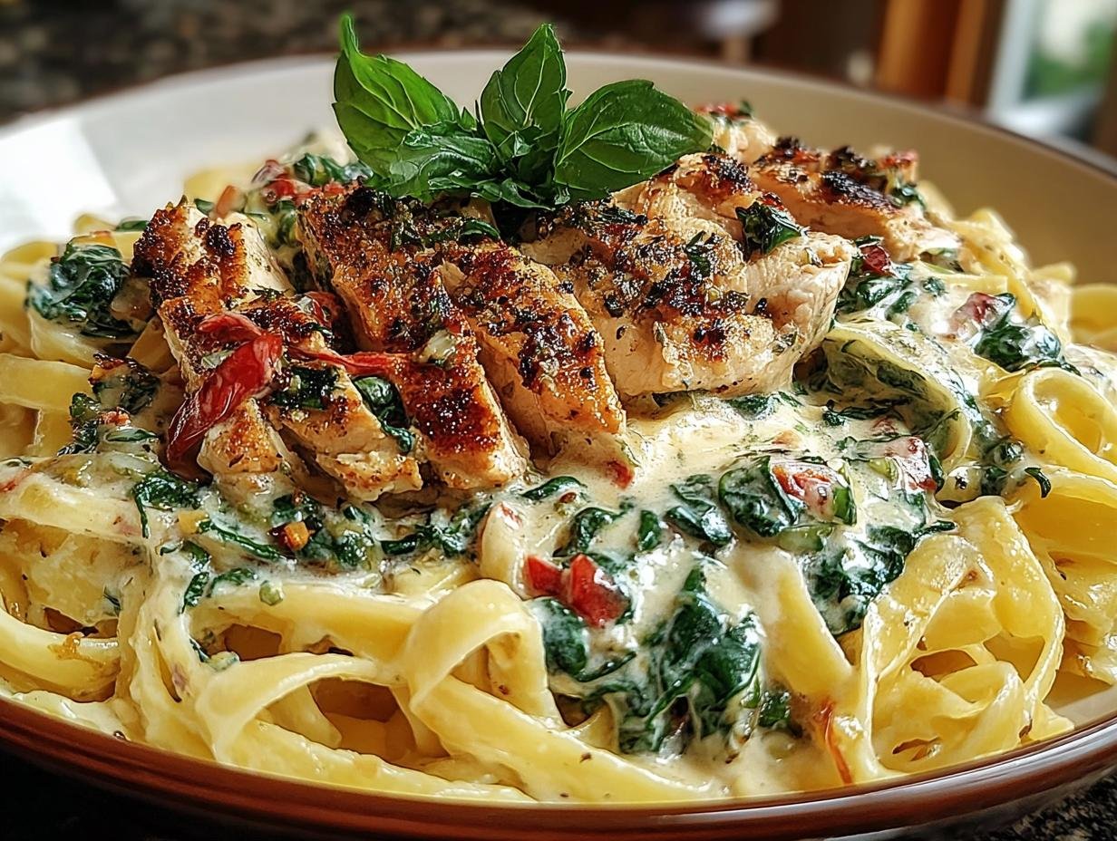 Creamy Spinach Chicken Alfredo