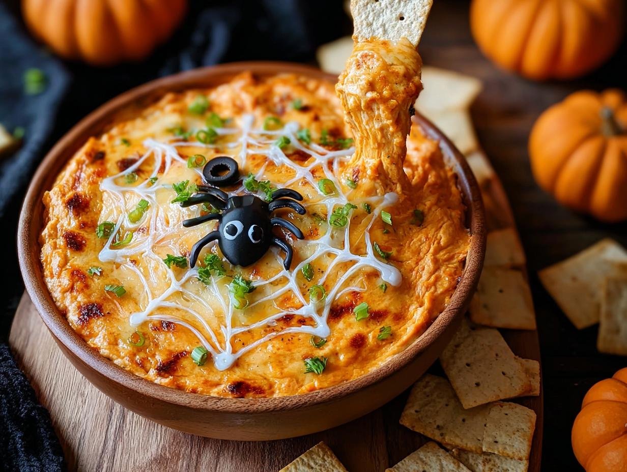 Bold Halloween Buffalo Chicken Dip: 7-min Prep