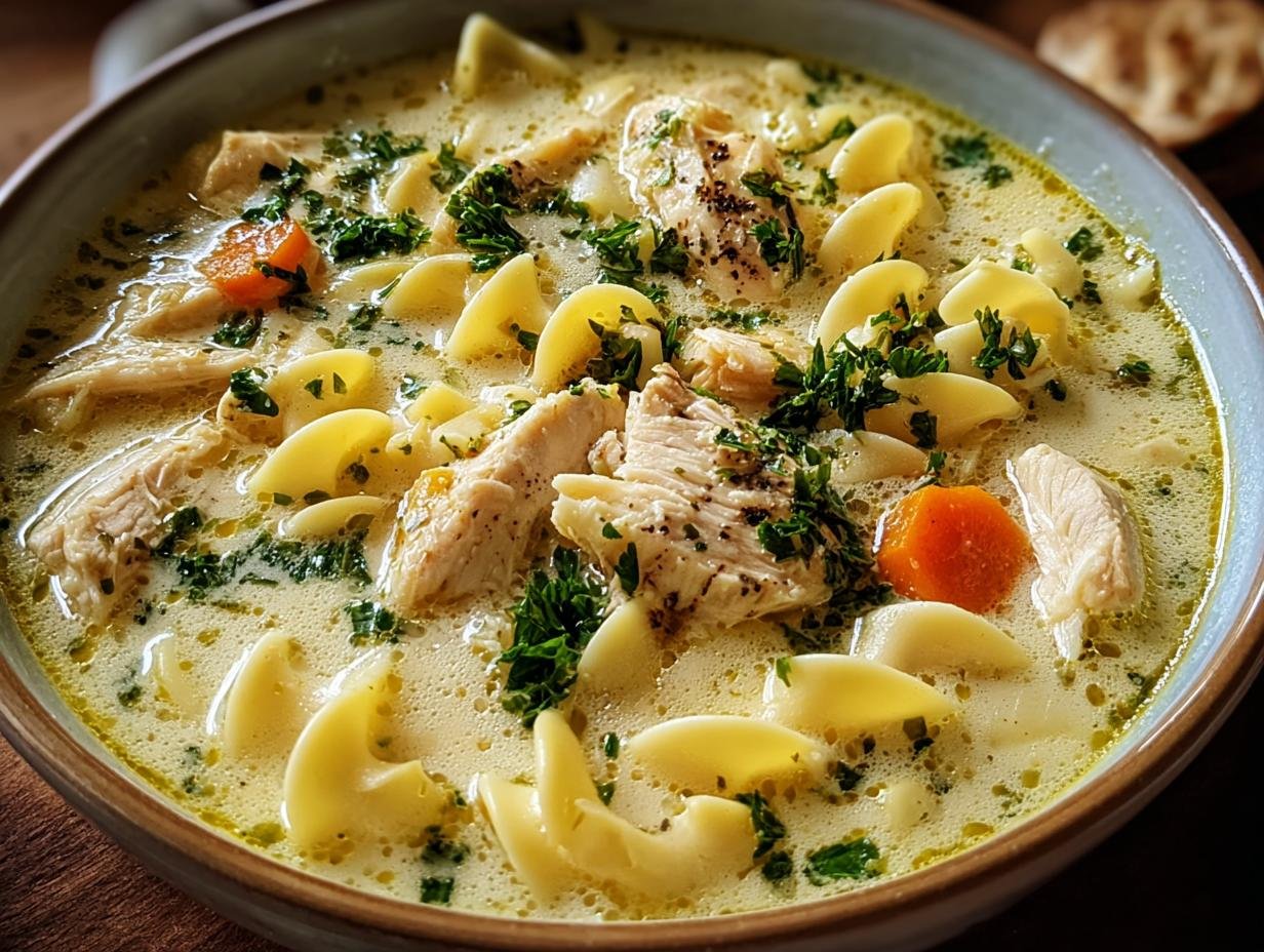 Ultimate Comforting Creamy Chicken Noodle Soup - Comforting Creamy Chicken Noodle - main visual representation