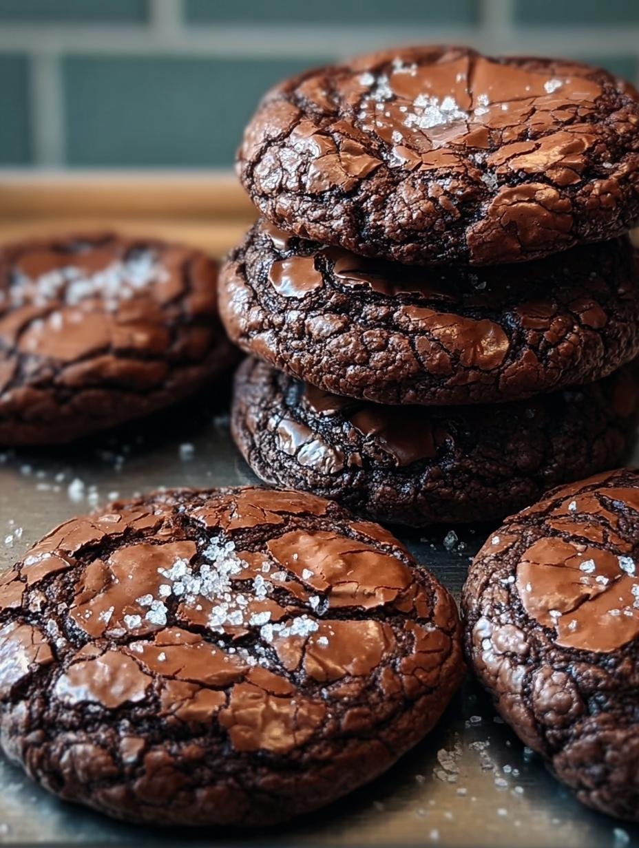 Irresistible Brownie Cookies Decadent: 1 Ultimate Cheat - A close-up of freshly baked irresistible brownie cookies decadent with crackled tops on a cooling rack.