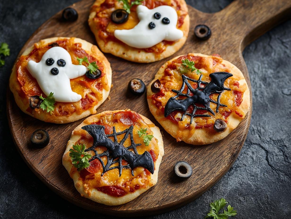 Spooky Halloween Mini Pizzas