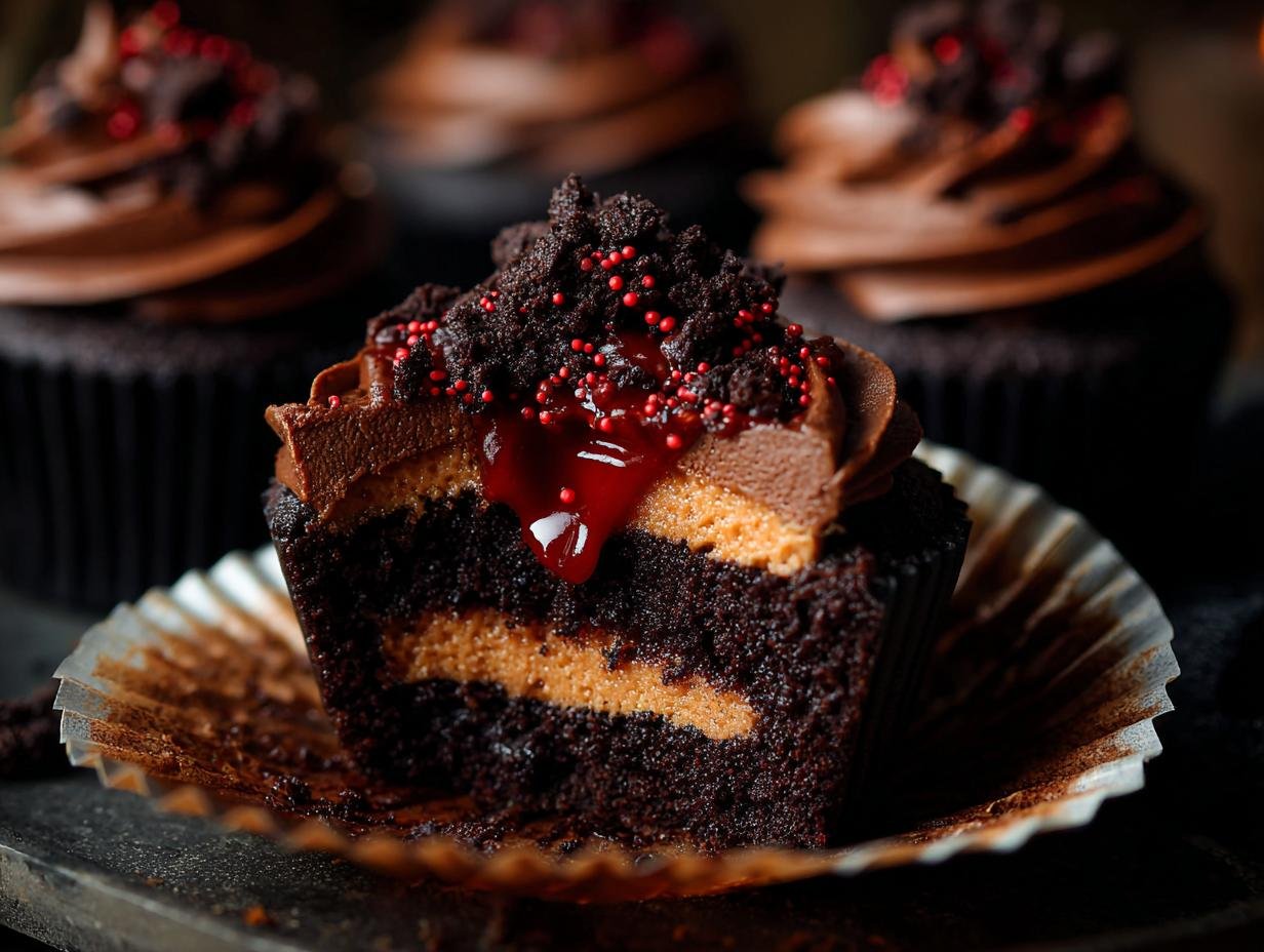 Vampire Bite Halloween Cupcakes