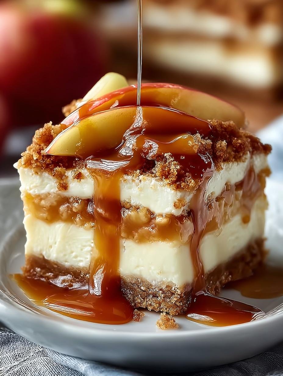 Delicious Caramel Apple Cheesecake Bars Recipe - Caramel Apple Cheesecake Bars - additional detail