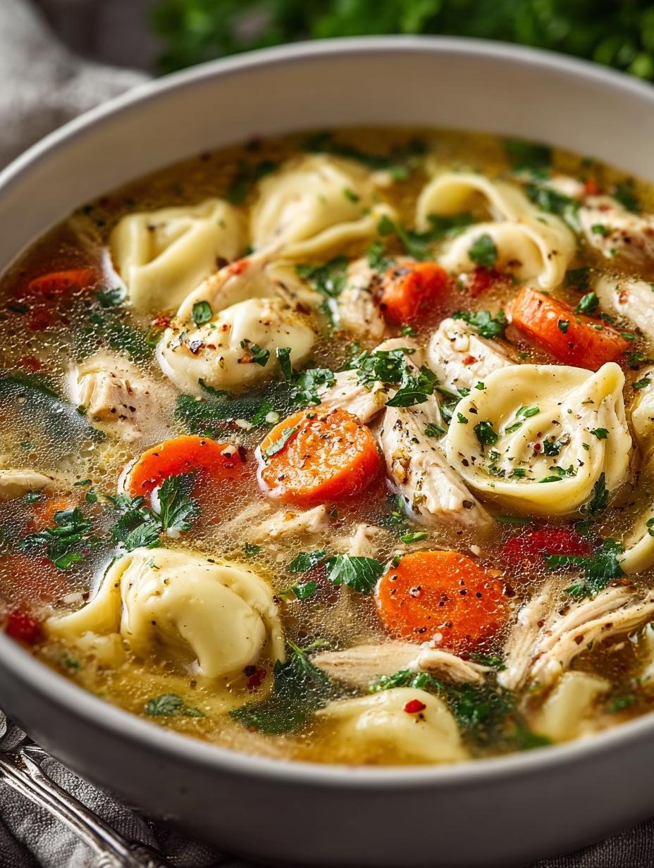Chicken Tortellini Soup For