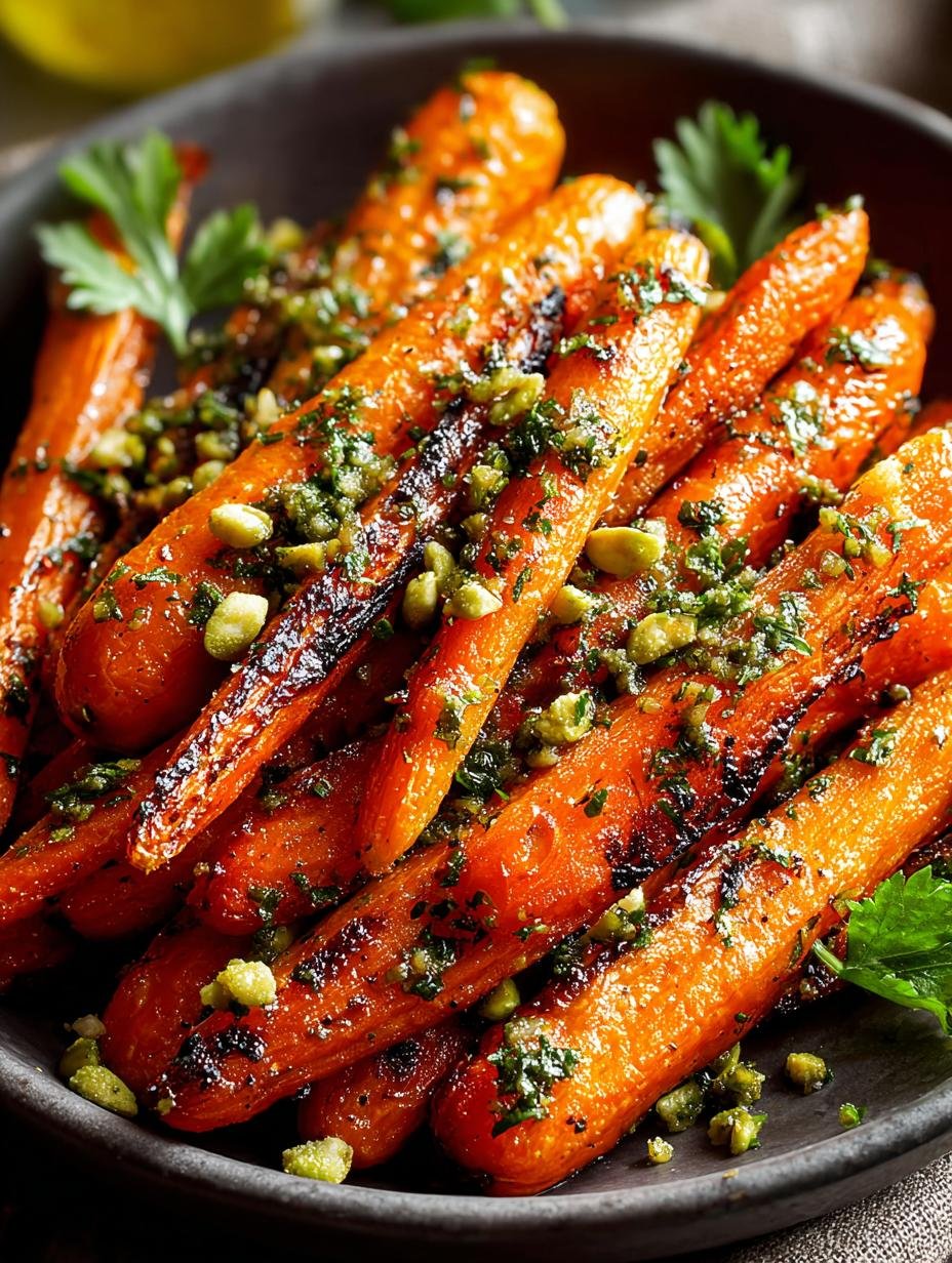 Delightful Coriander Roasted Carrots with Pistachios - Delightful Coriander Roasted Carrots - main visual representation