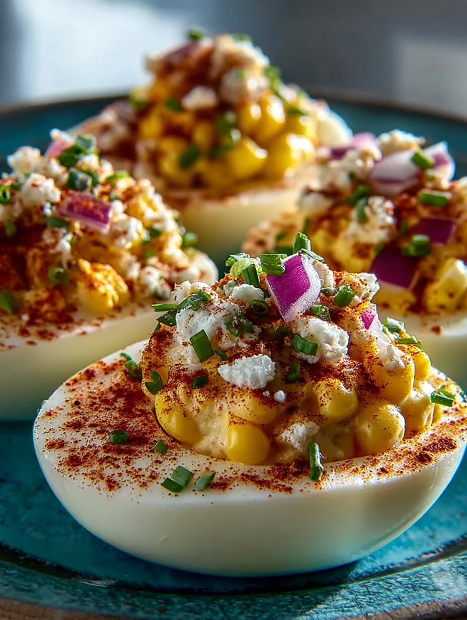 Elote Deviled Eggs with