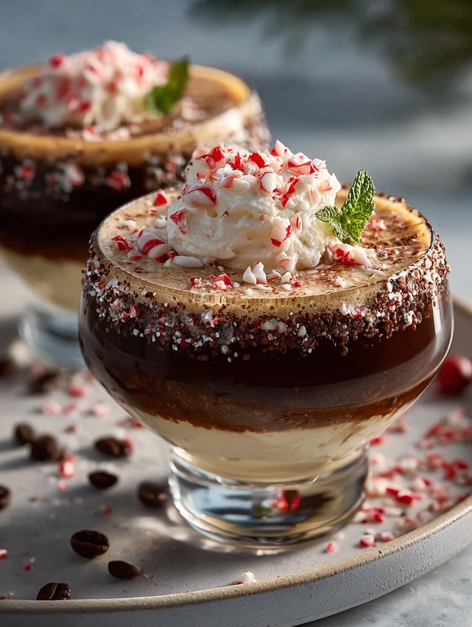 Festive Peppermint Espresso Mocktail
