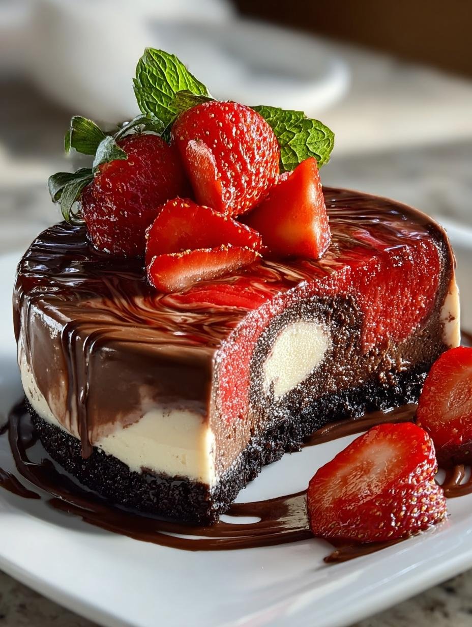 Indulgent Chocolate Strawberry Swirl Cheesecake Recipe - Indulgent Chocolate Strawberry Swirl - main visual representation