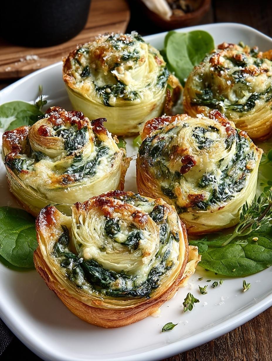 Irresistible Spinach Artichoke Swirls: 24 Delicious Bites - Irresistible Spinach Artichoke Swirls - additional detail