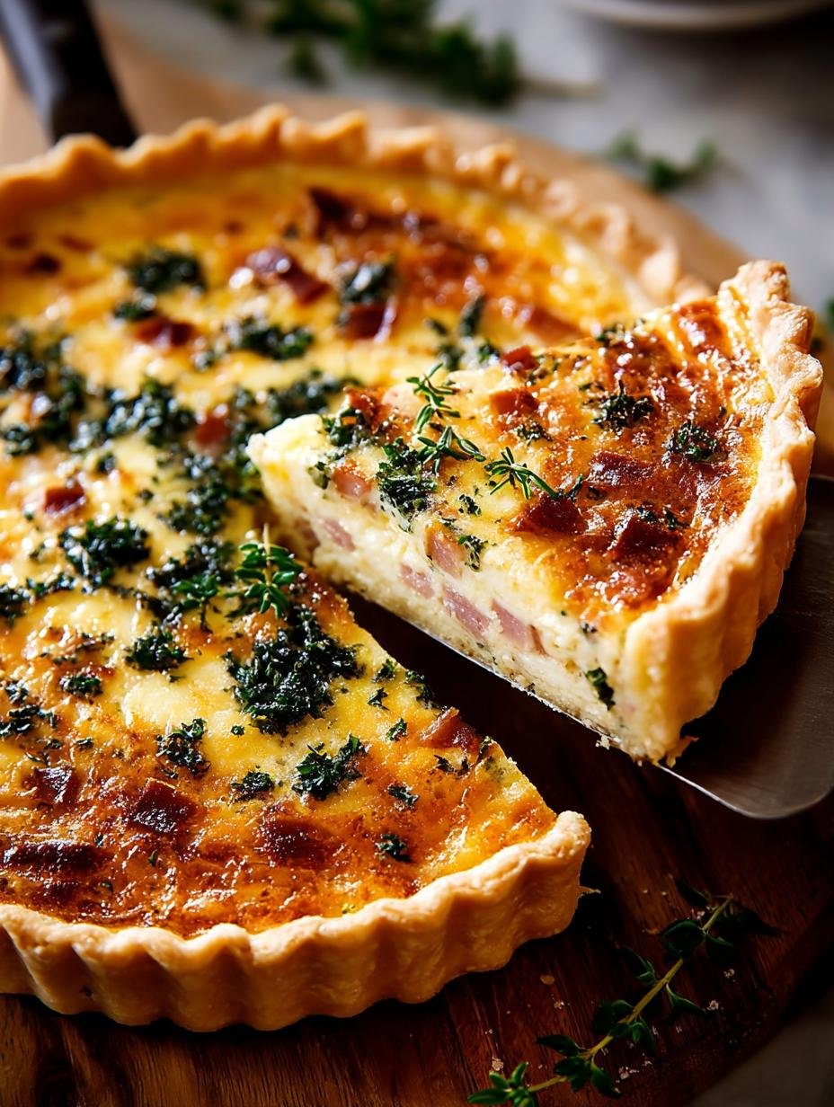 Savory Ham Cheese Quiche