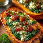 Stuffed Butternut Squash Spinach