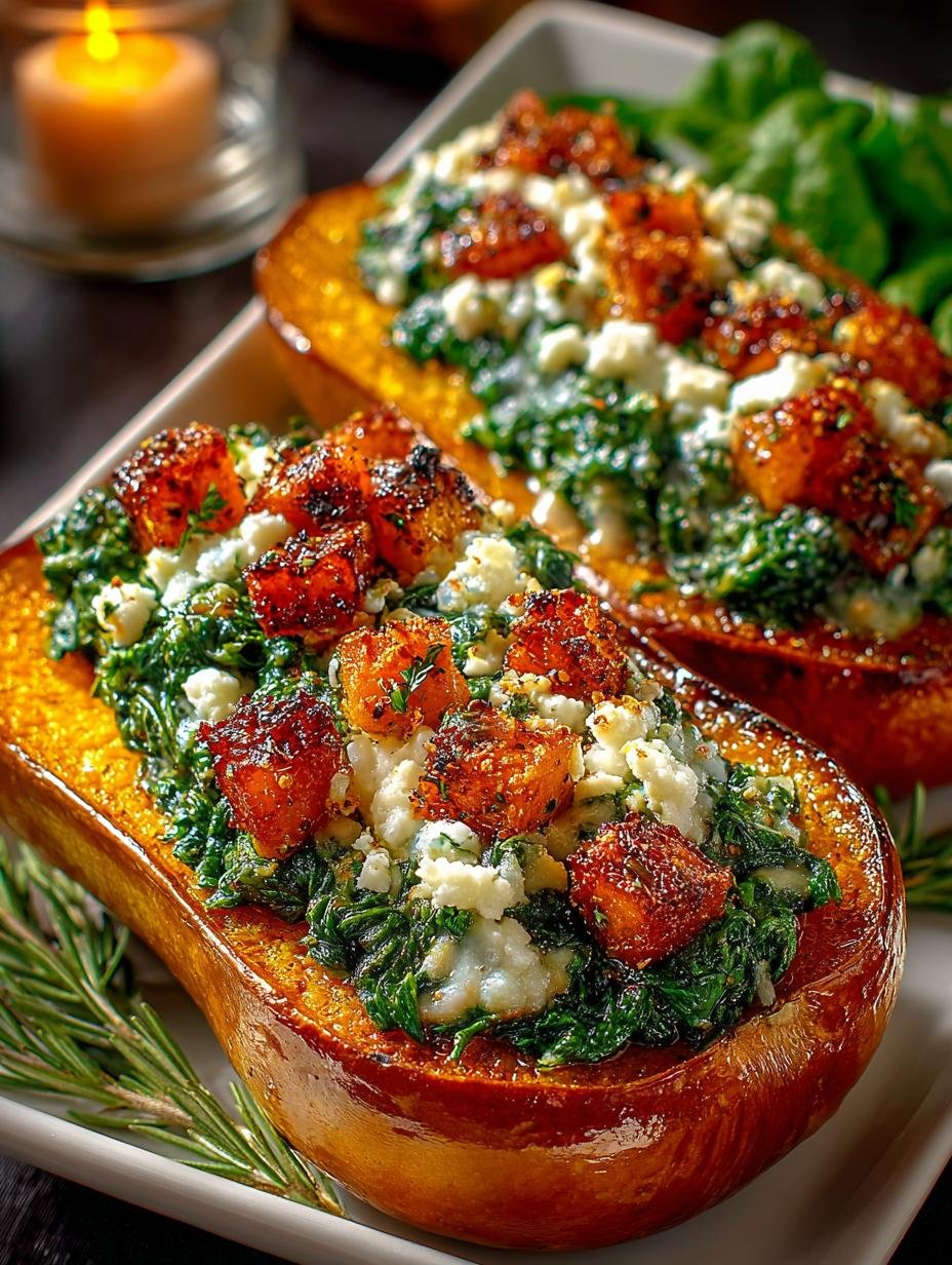Delicious Stuffed Butternut Squash Spinach Recipe - Stuffed Butternut Squash Spinach - additional detail