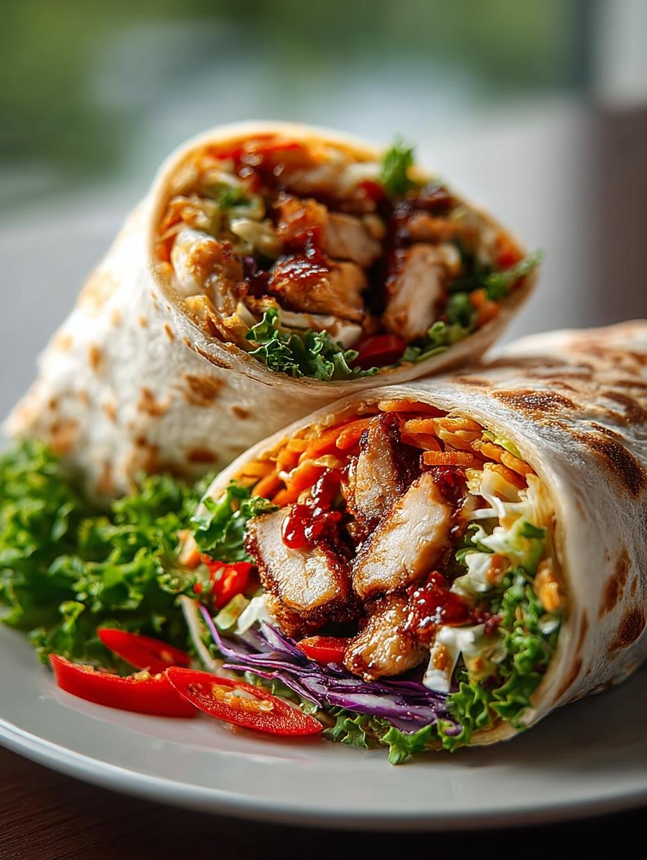 Thai Chicken Wraps Crunchy with Creamy Peanut Sauce - Thai Chicken Wraps Crunchy - main visual representation
