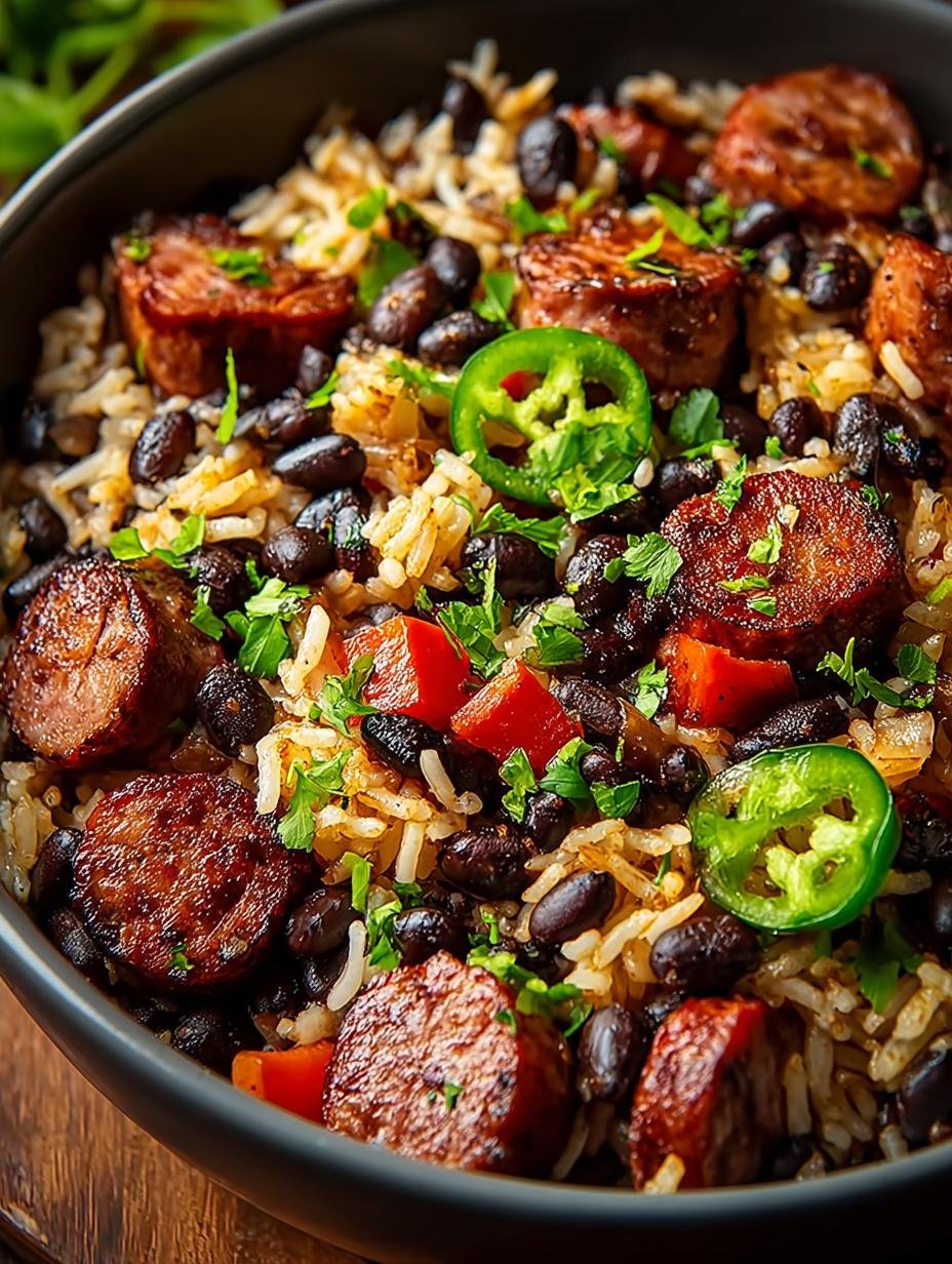 Black Beans Rice with Beef Sausage: A Comforting Delight - Black Beans Rice with - additional detail