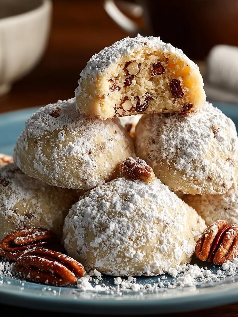 Buttery Pecan Snowball Cookies