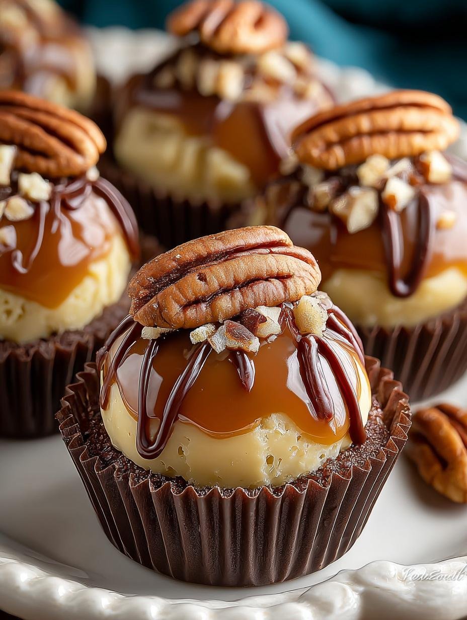 Decadent Mini Caramel Pecan Cheesecake Truffles - Decadent Mini Caramel Pecan - main visual representation