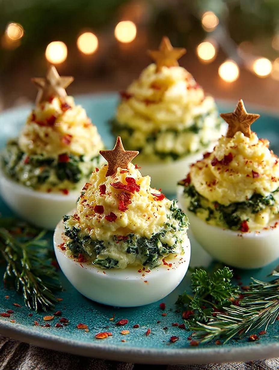 Deviled Egg Christmas Trees: 7 Festive Appetizers for Your Table - Deviled Egg Christmas Trees - additional detail