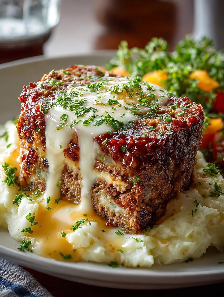 Hearty Meatloaf with Cheesy Mashed Potatoes Recipe - Hearty Meatloaf with Cheesy - main visual representation