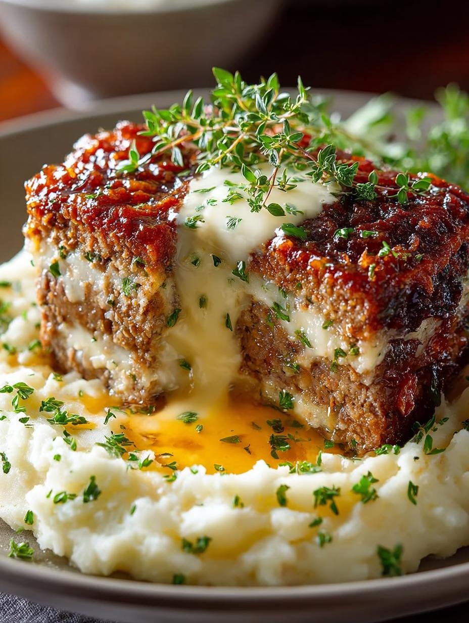 Hearty Meatloaf with Cheesy