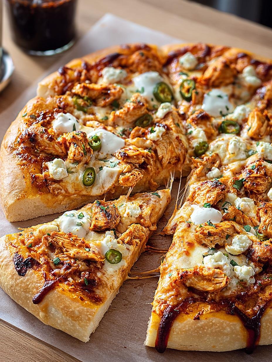 Irresistible Buffalo Chicken Pizza with Crispy Crust - Irresistible Buffalo Chicken Pizza - main visual representation