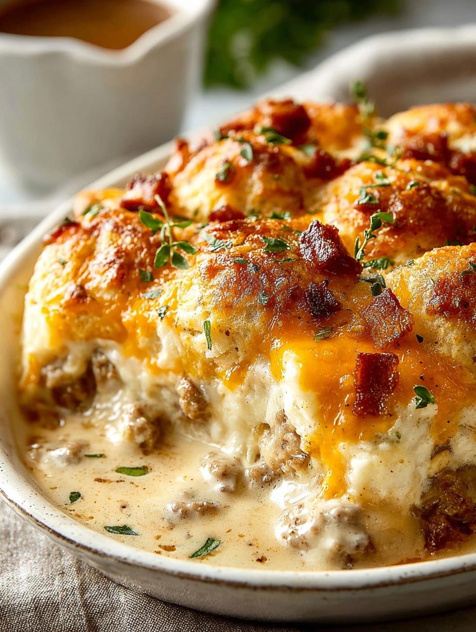 Savory Biscuit Gravy Casserole: 8 Comforting Layers - Savory Biscuit Gravy Casserole - main visual representation