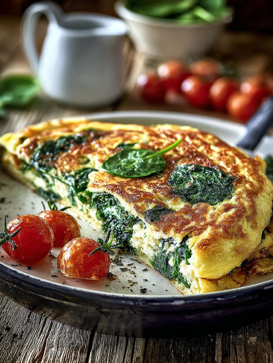 Spinach Feta Omelette For