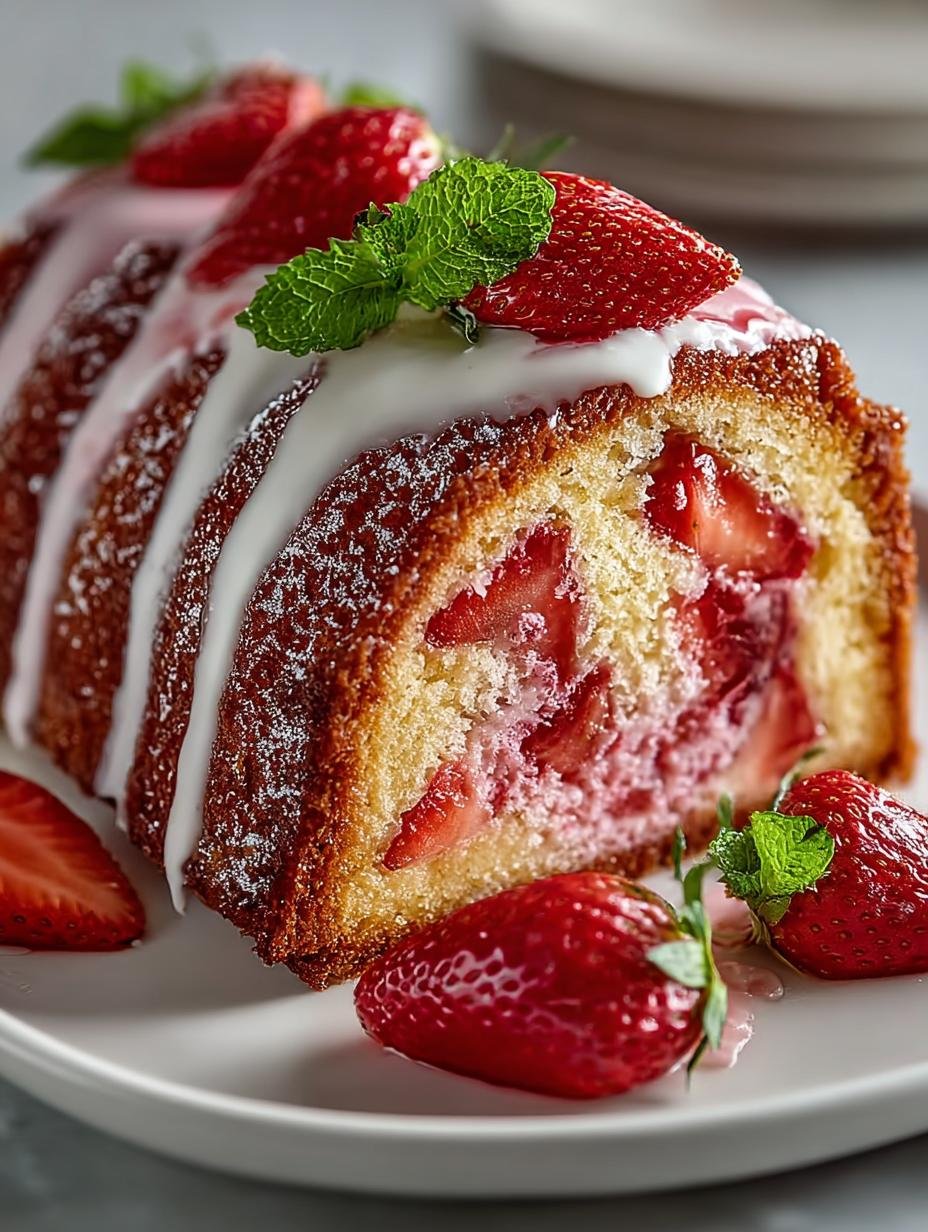 Strawberry Milkshake Pound Cake