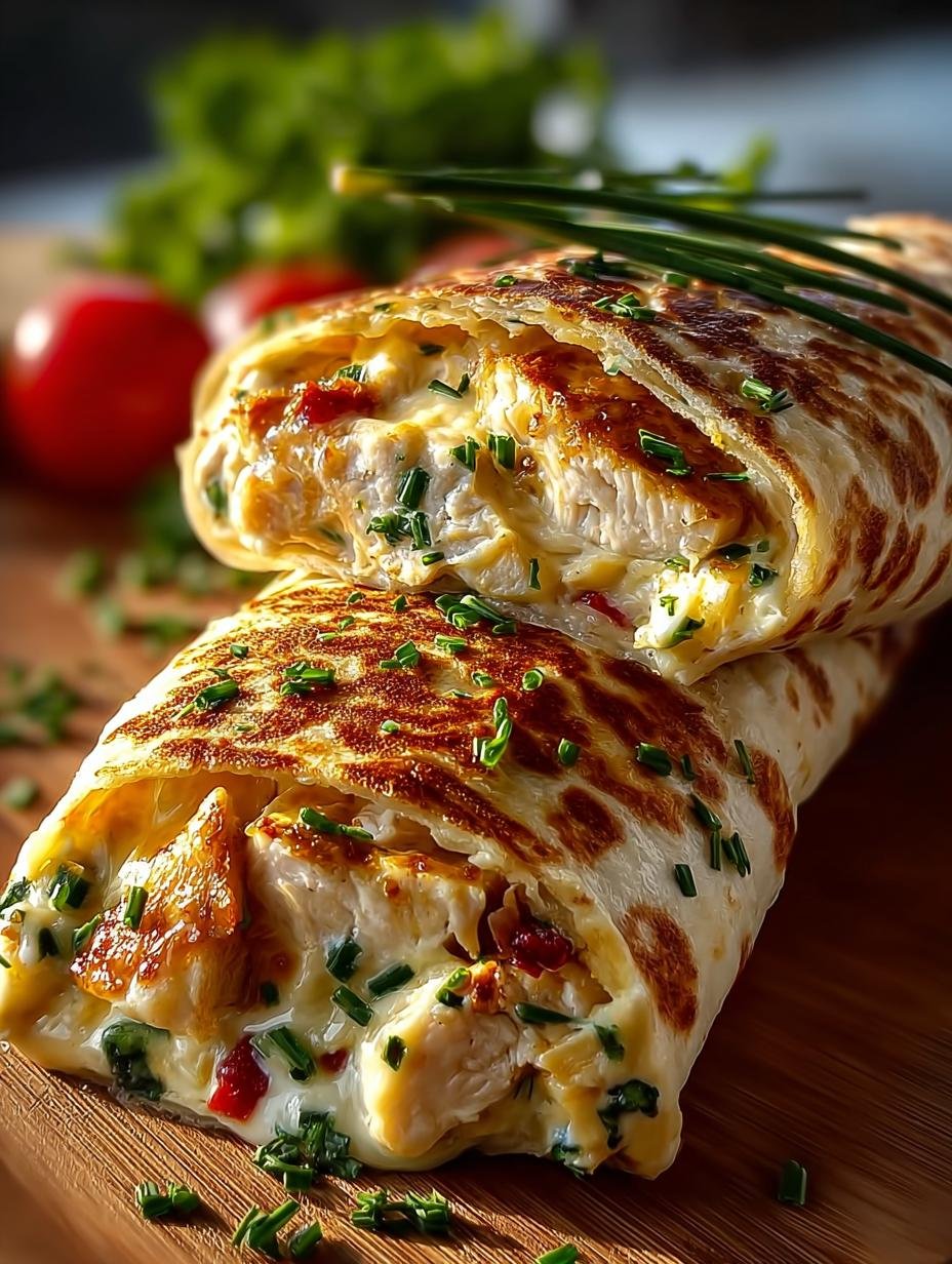 Cheese Garlic Chicken Wraps