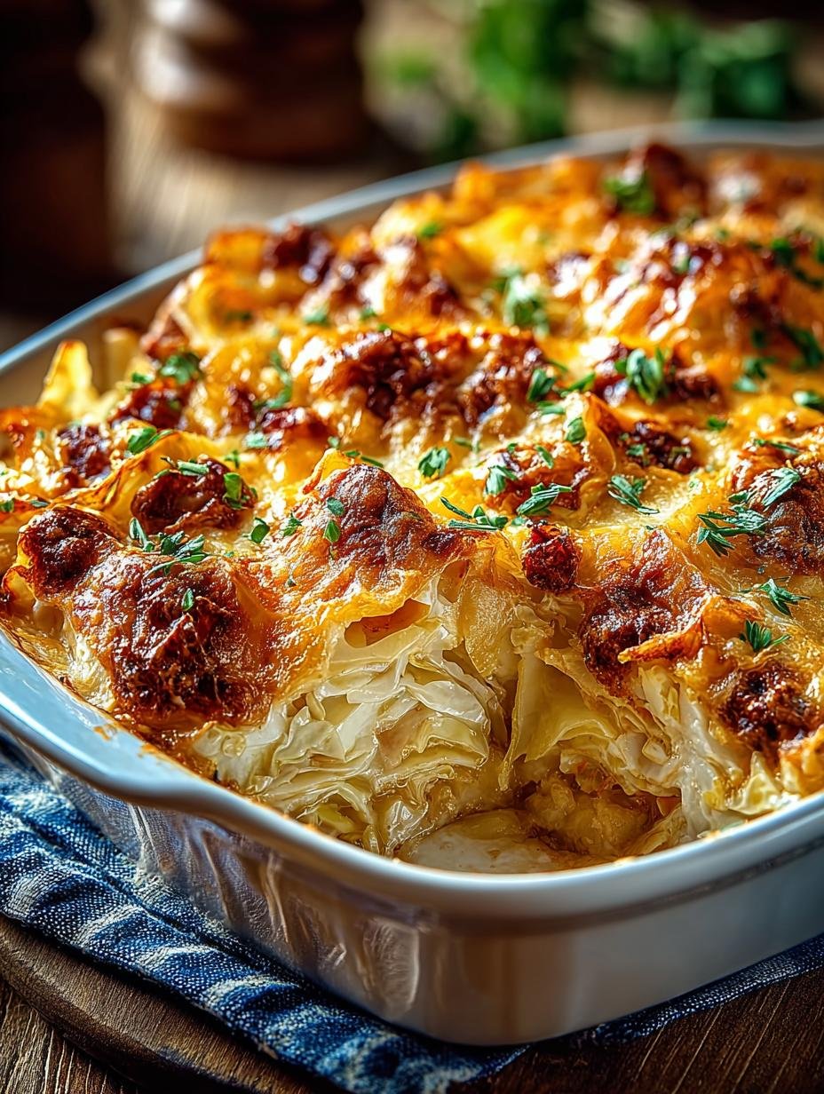 Cozy Cabbage Casserole Cheddar