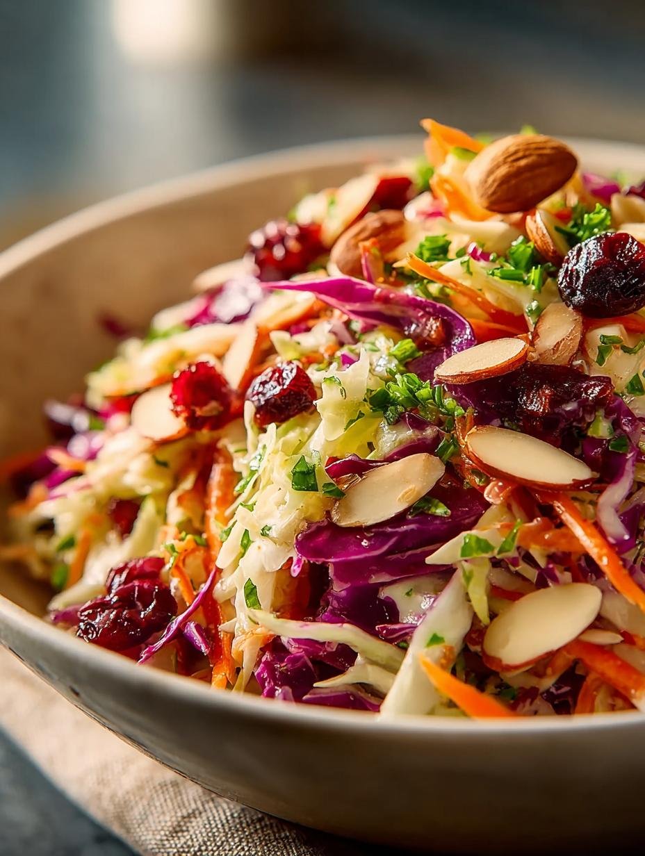 Cranberry Almond Thanksgiving Slaw: 5 Festive Recipes - Cranberry Almond Thanksgiving Slaw - additional detail