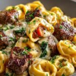Creamy Cheesesteak Tortellini Delight