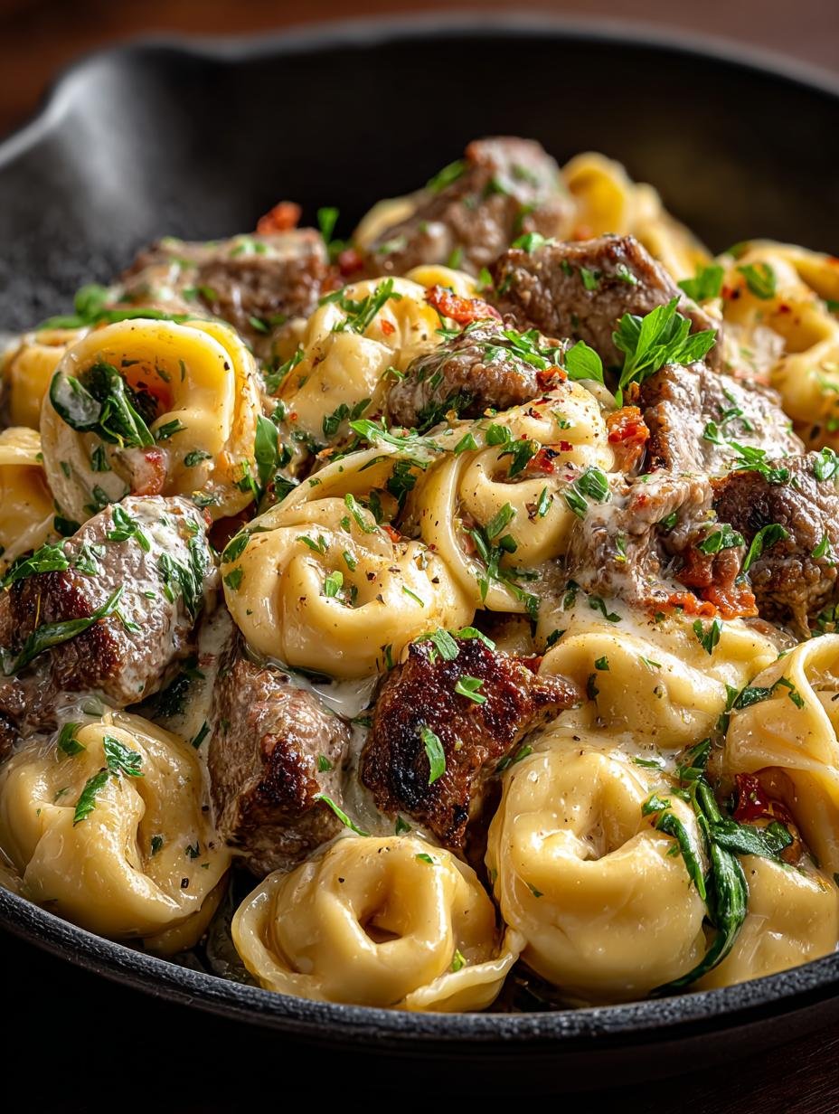 Creamy Cheesesteak Tortellini Delight: 30-Minute Comfort Food - Creamy Cheesesteak Tortellini Delight - additional detail