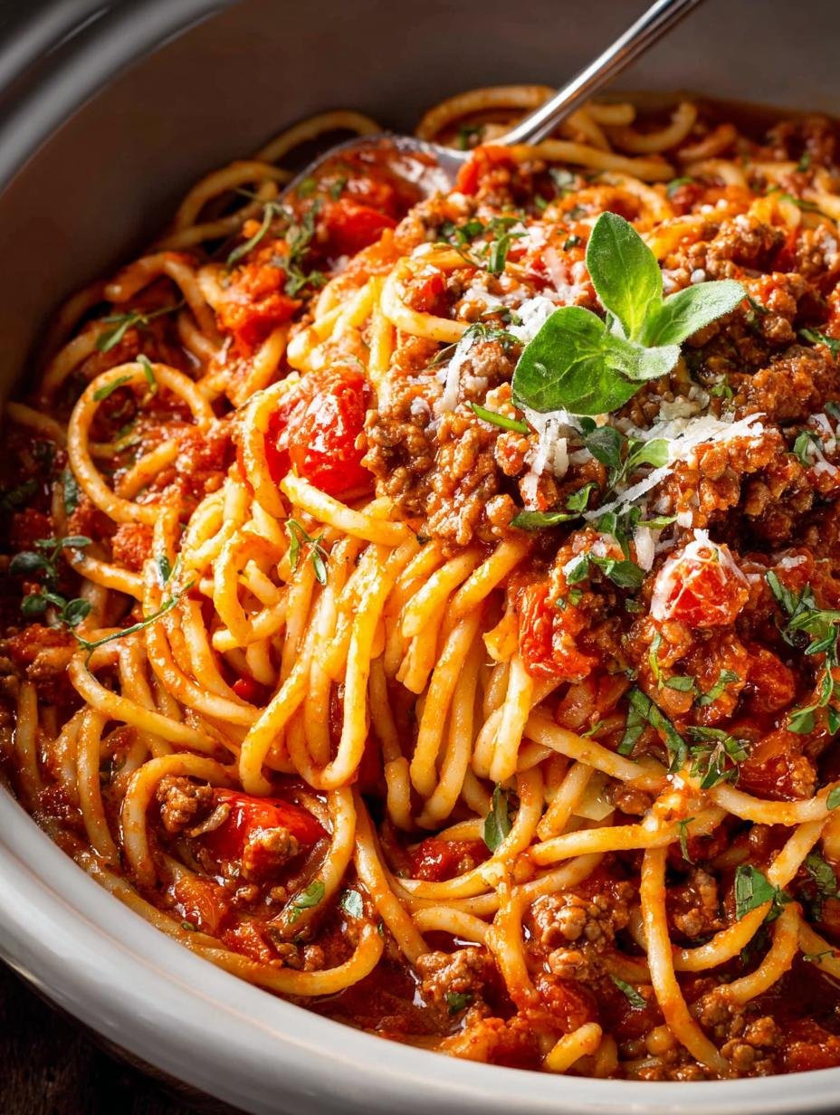 Delicious Crockpot Spaghetti for Busy Families - Crockpot Spaghetti - additional detail