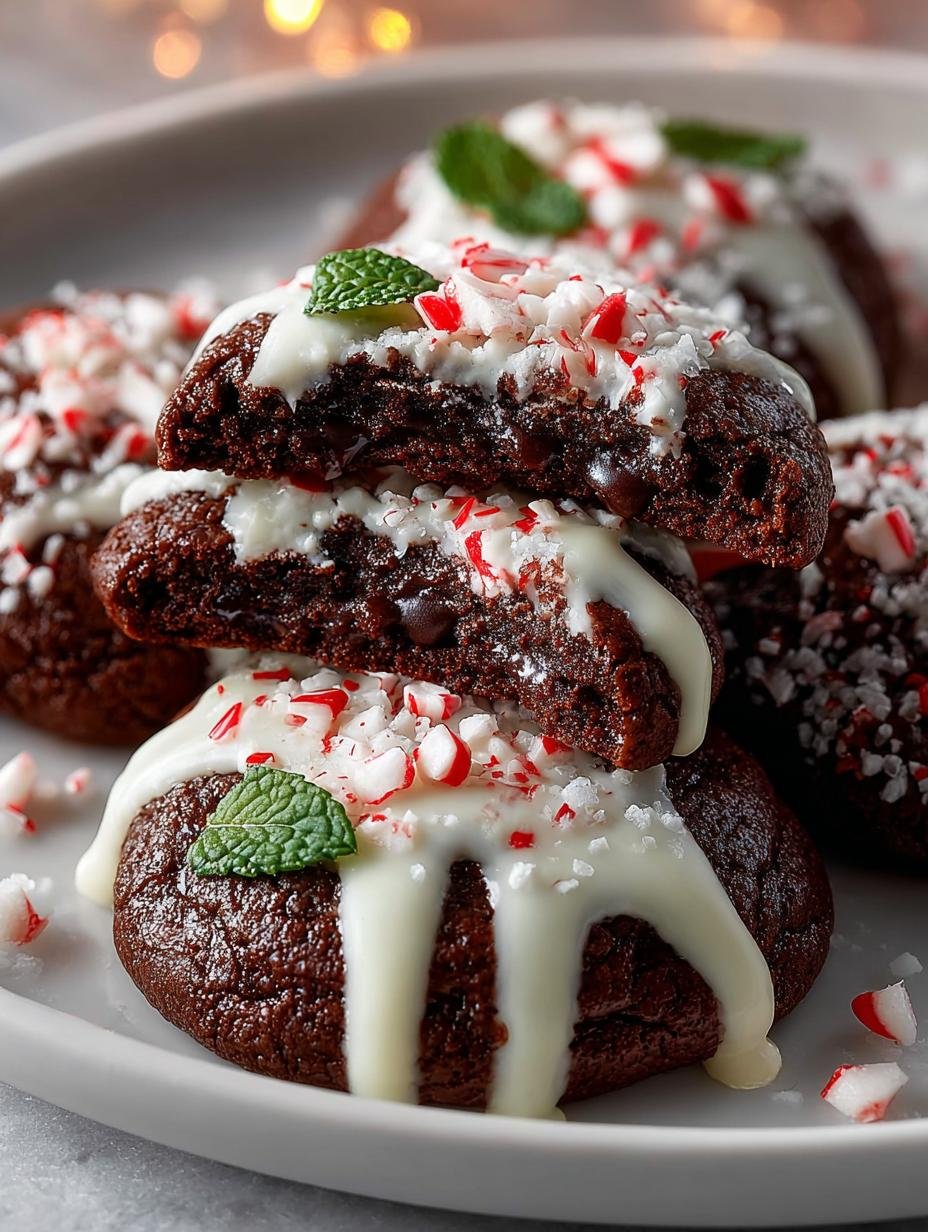 Delicious Festive Chocolate Peppermint Cookies Recipe - Festive Chocolate Peppermint Cookies - additional detail