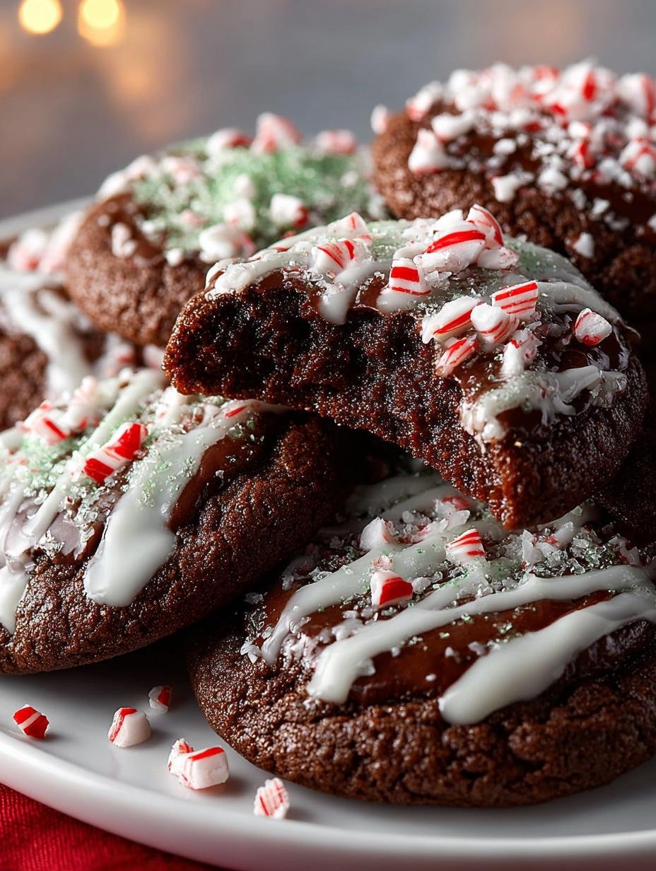 Festive Chocolate Peppermint Cookies