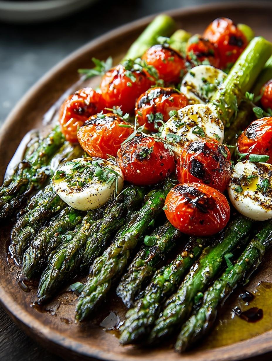 Irresistible Caprese Roasted Asparagus with Fresh Ingredients - Irresistible Caprese Roasted Asparagus - main visual representation