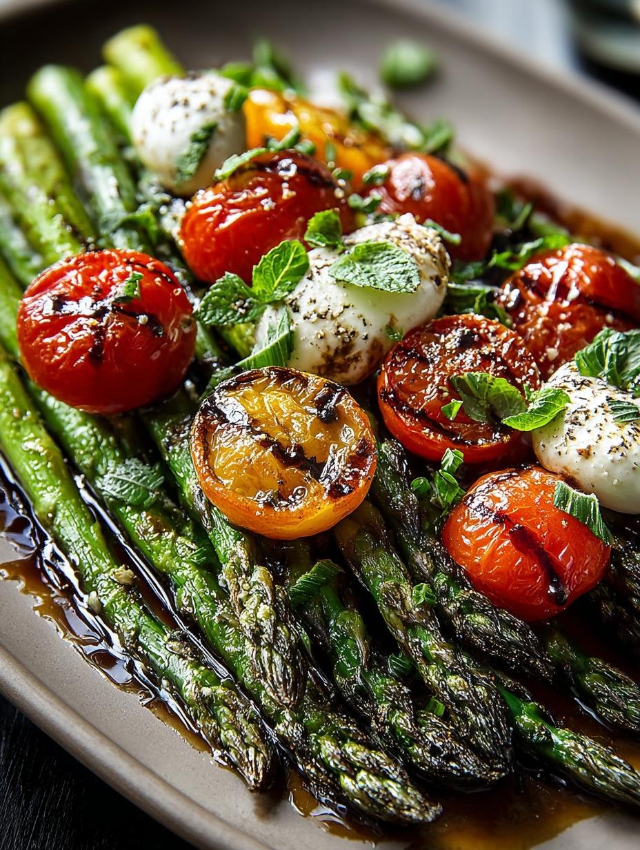 Irresistible Caprese Roasted Asparagus with Fresh Ingredients - Irresistible Caprese Roasted Asparagus - additional detail