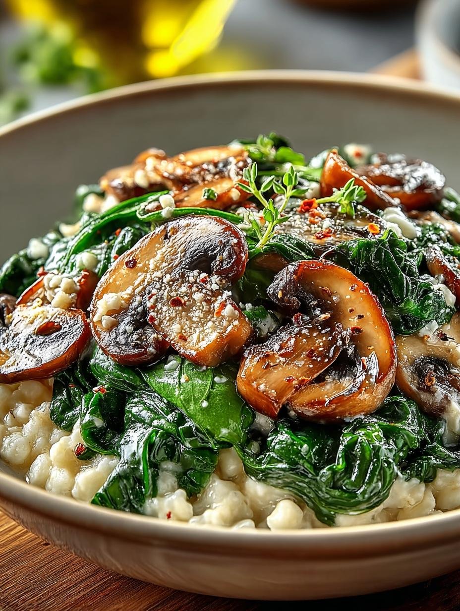 Irresistible Creamy Spinach Mushroom Risotto Delight - Irresistible Creamy Spinach Mushroom - main visual representation