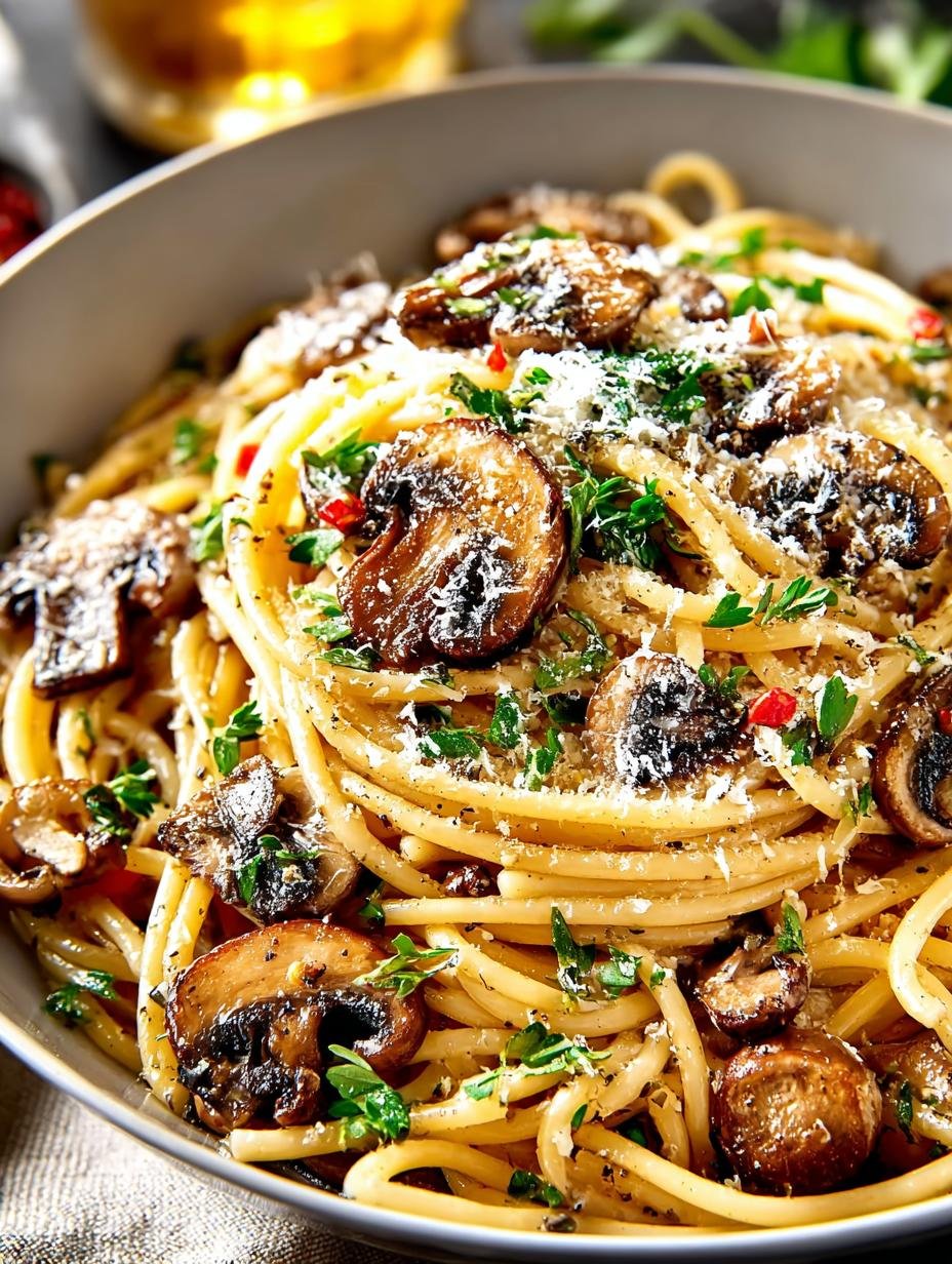 Irresistible Mushroom Parmesan Pasta
