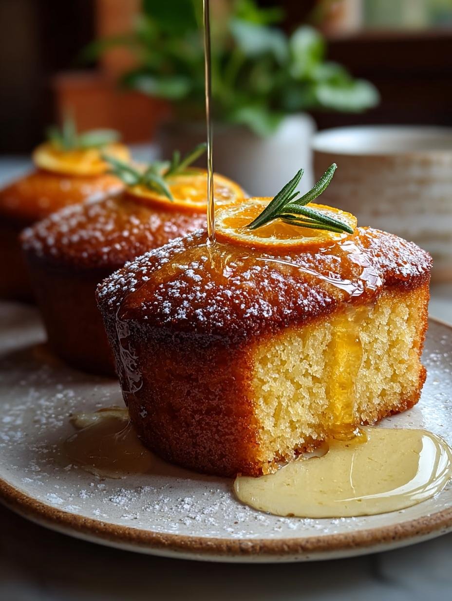 Irresistible Orange Honey Cakes with Gin fresh from the oven on a cooling rack