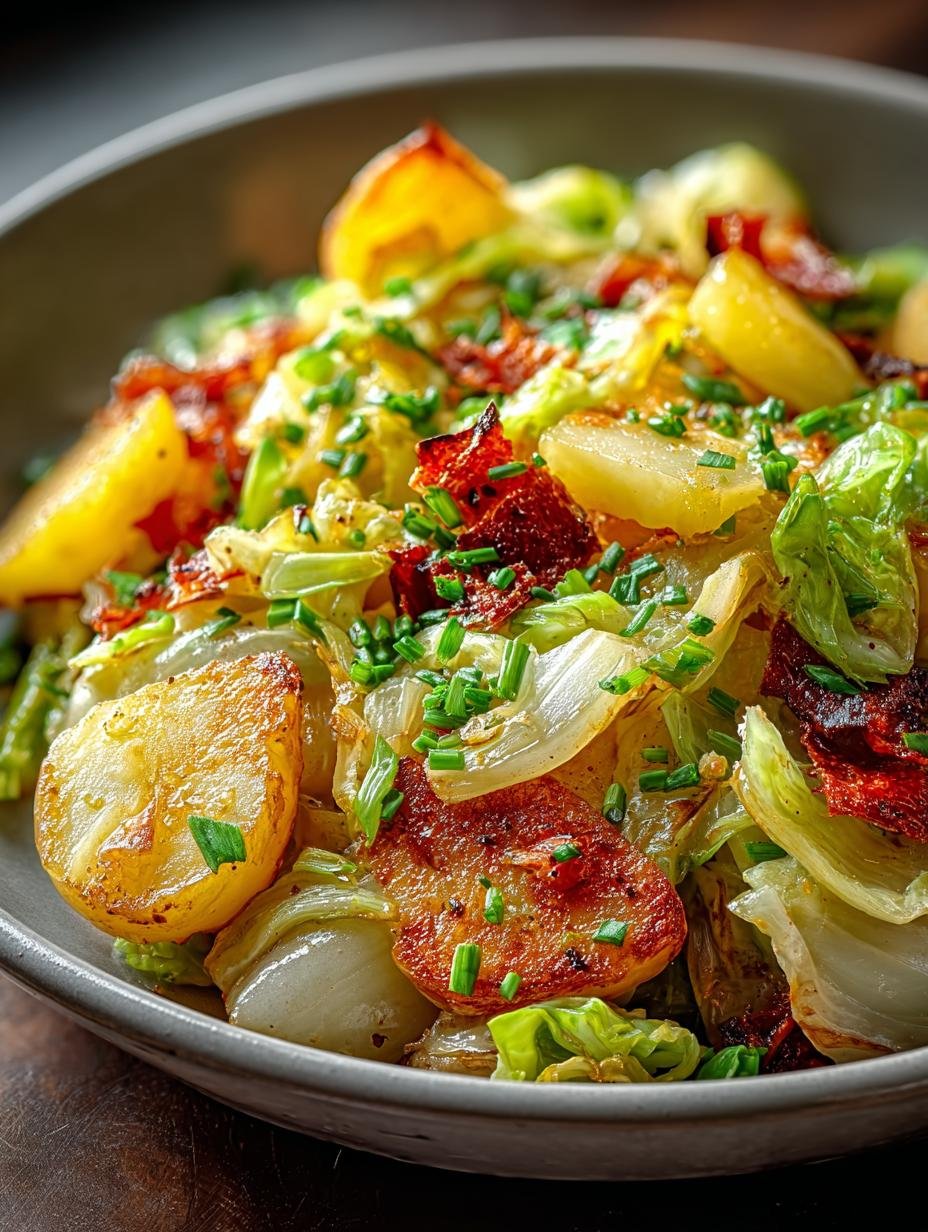 Savory Fried Cabbage Potatoes
