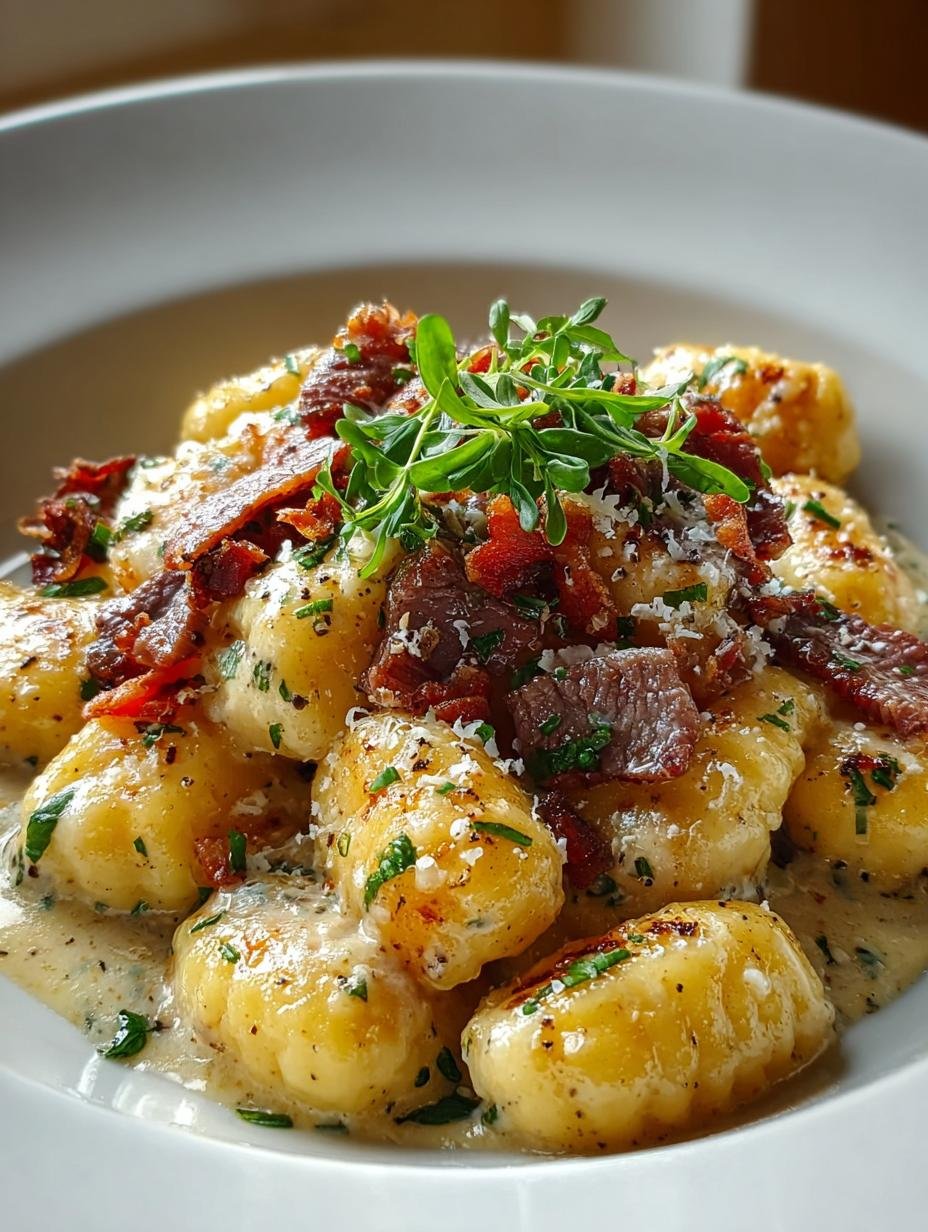 Beef Carbonara with Gnocchi: 6 Rich Tips to Savor - Beef Carbonara with Gnocchi - main visual representation
