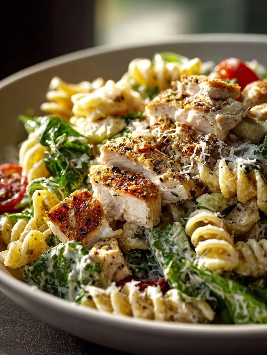 Simple Chicken Caesar Pasta Salad for Fresh Flavor
