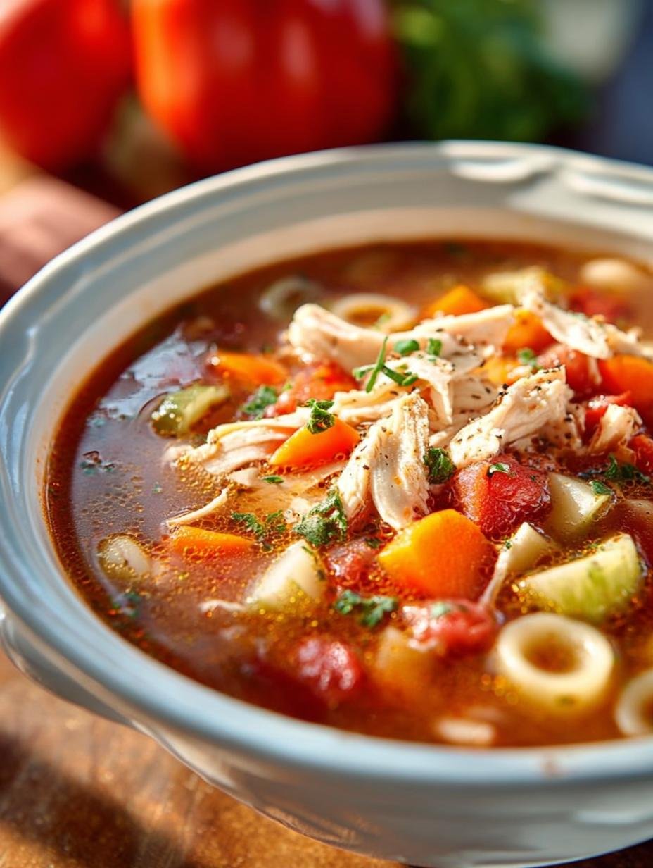 Hearty Chicken Minestrone Soup Ready in 30 Minutes - Chicken Minestrone Soup - main visual representation