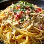 Creamy Crockpot Chicken Spaghetti