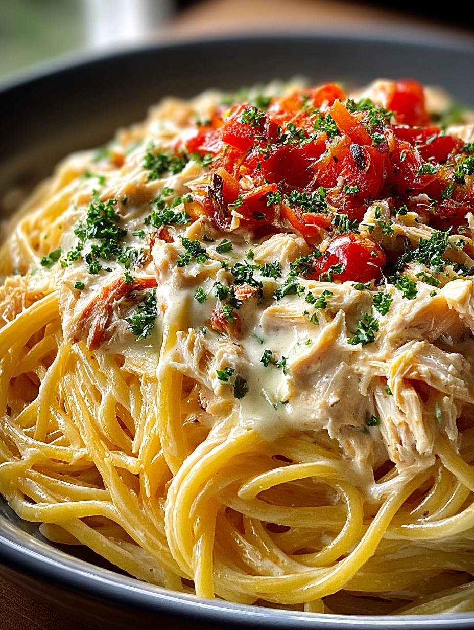 Creamy Crockpot Chicken Spaghetti: 5 Simple Steps - Creamy Crockpot Chicken Spaghetti - additional detail