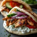 Crockpot Greek Chicken Pitas